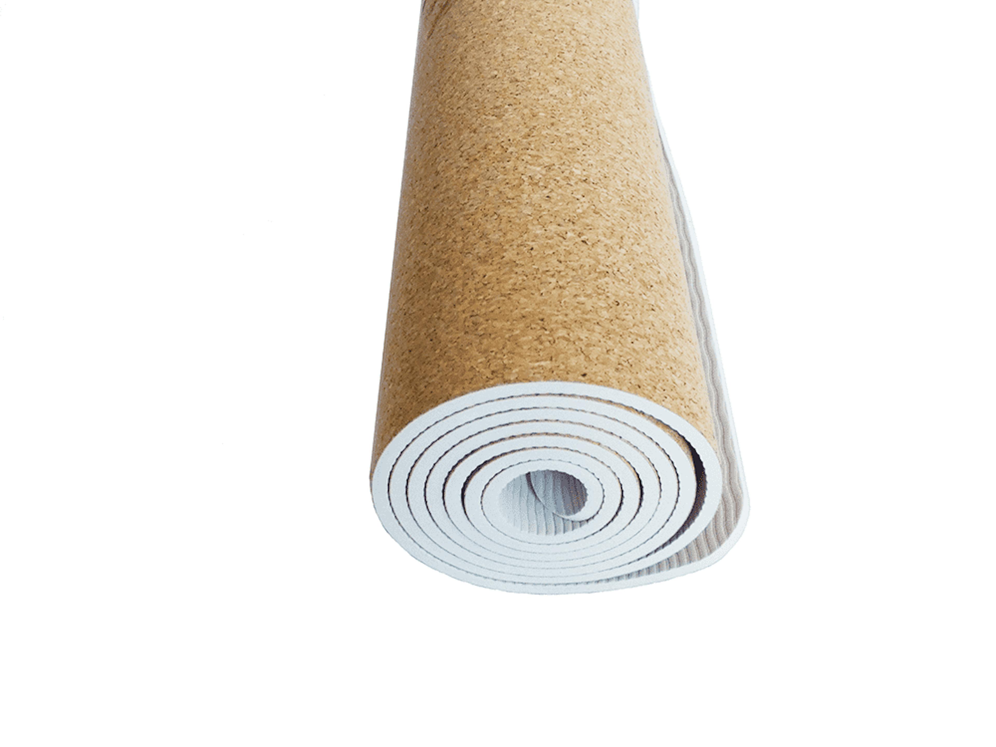 Yoga Mat | Organic Cork & Recycled Rubber | White Morning Mist