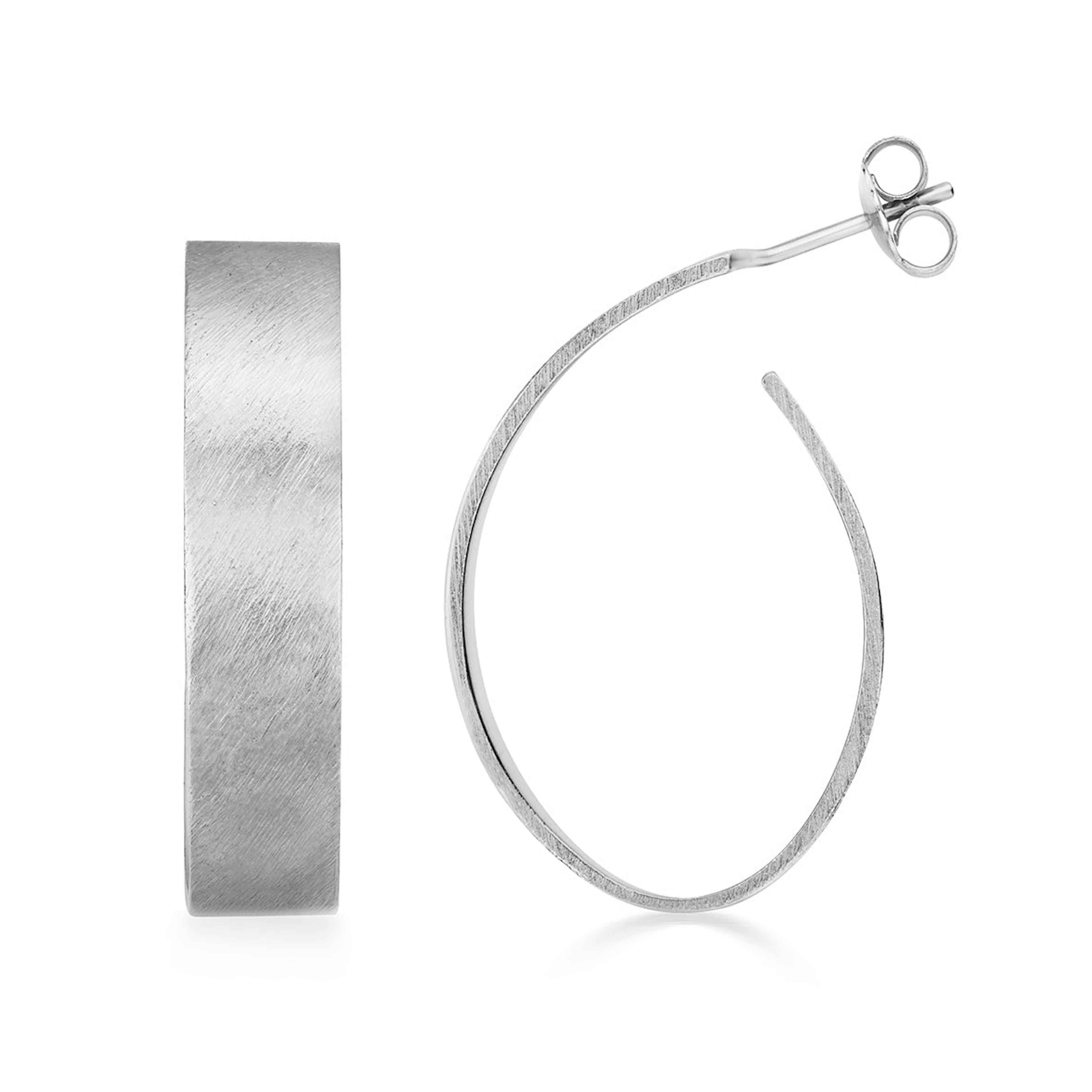 Pip Collection | Apple Pip Drop Hoop Earrings | Silver