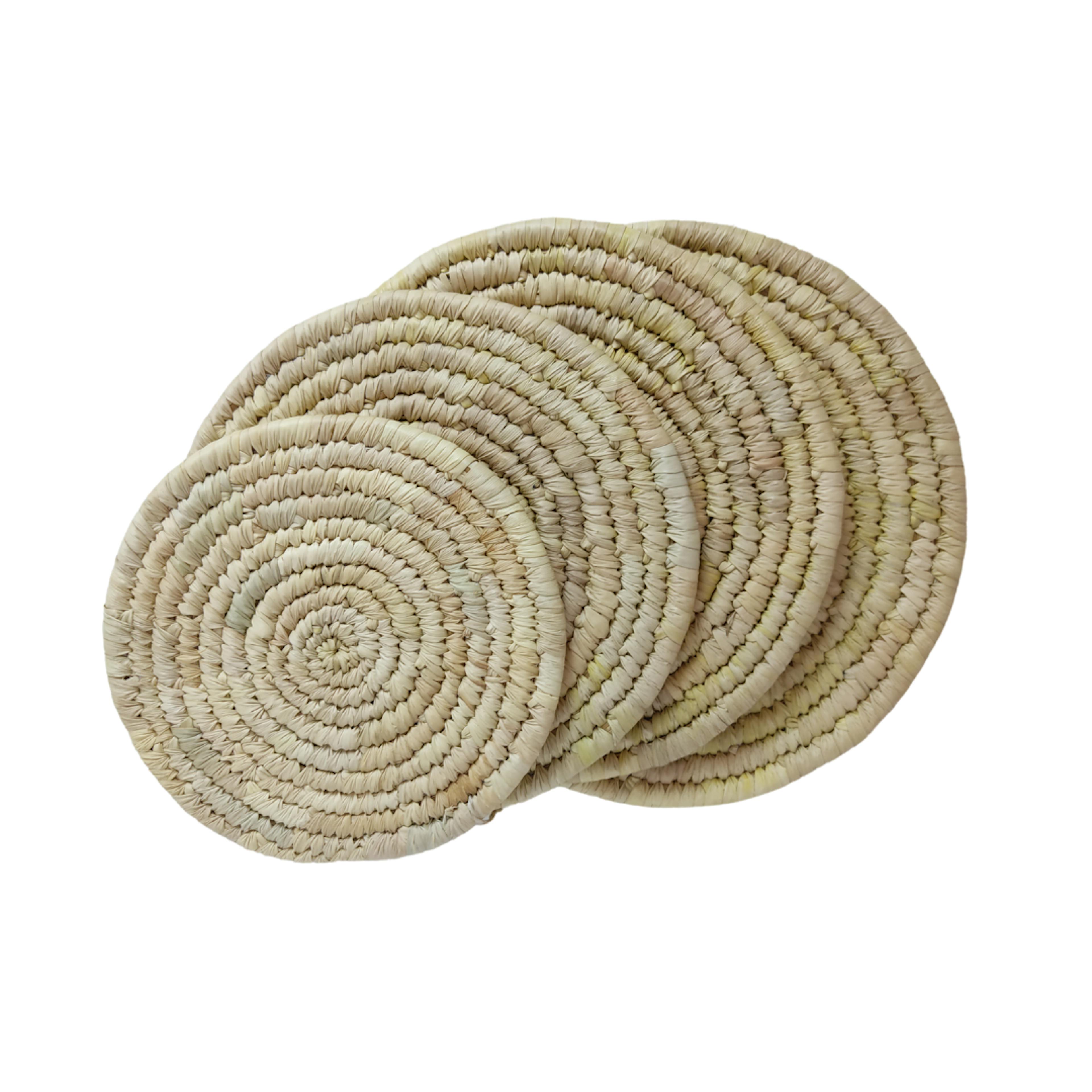 Table Mat | Handwoven Palm Leaf Homeware | Set of 4 | Round