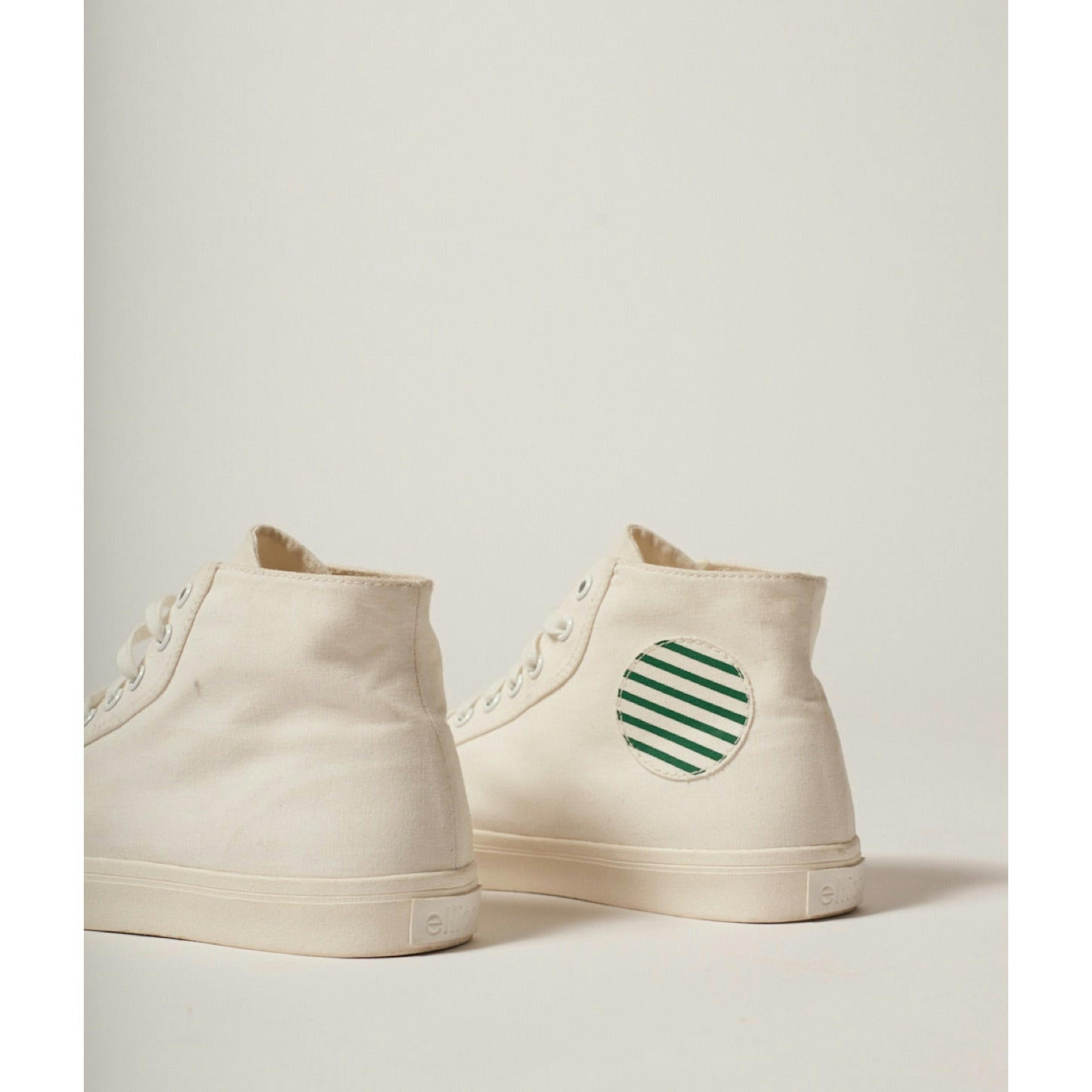 High-Top Recycled Canvas Trainers | White & Striped