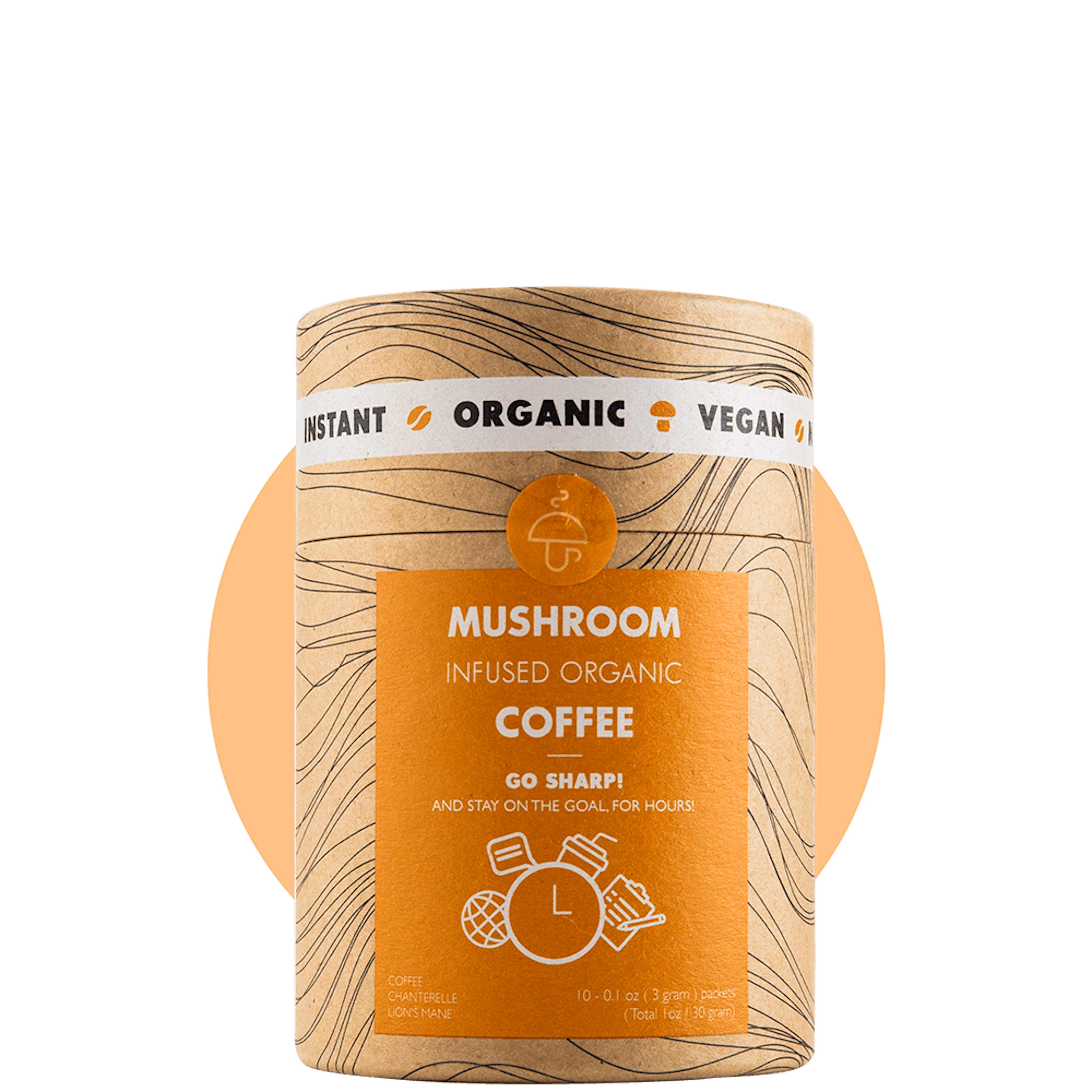 Go Sharp | Organic Instant Coffee | Lion's Mane and Chanterelle | 10 servings
