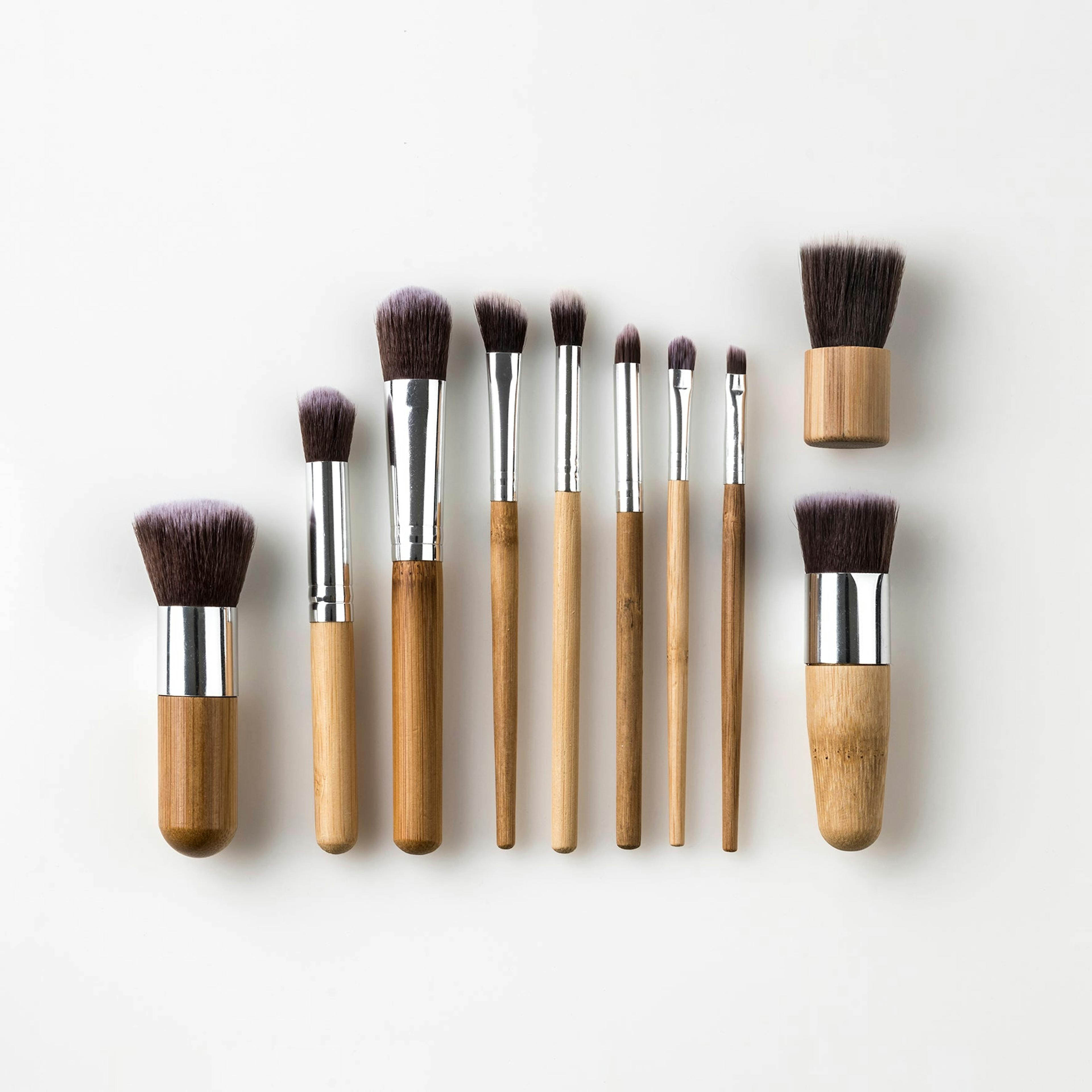 Luxurious and Vegan Sustainable Bamboo Make-Up Brushes | Set of 10