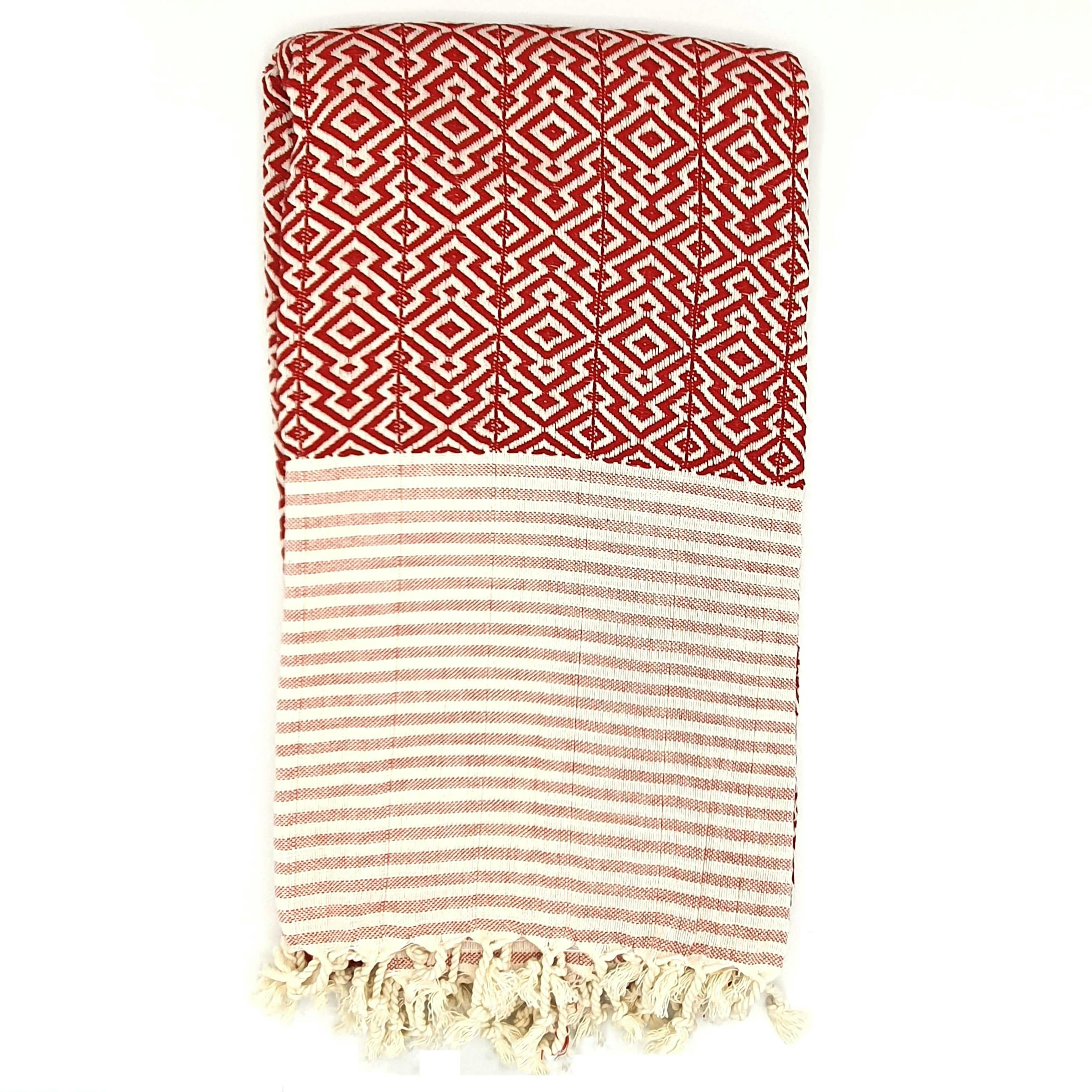 Nisa Hammam | Organic Cotton Turkish Towel | Red