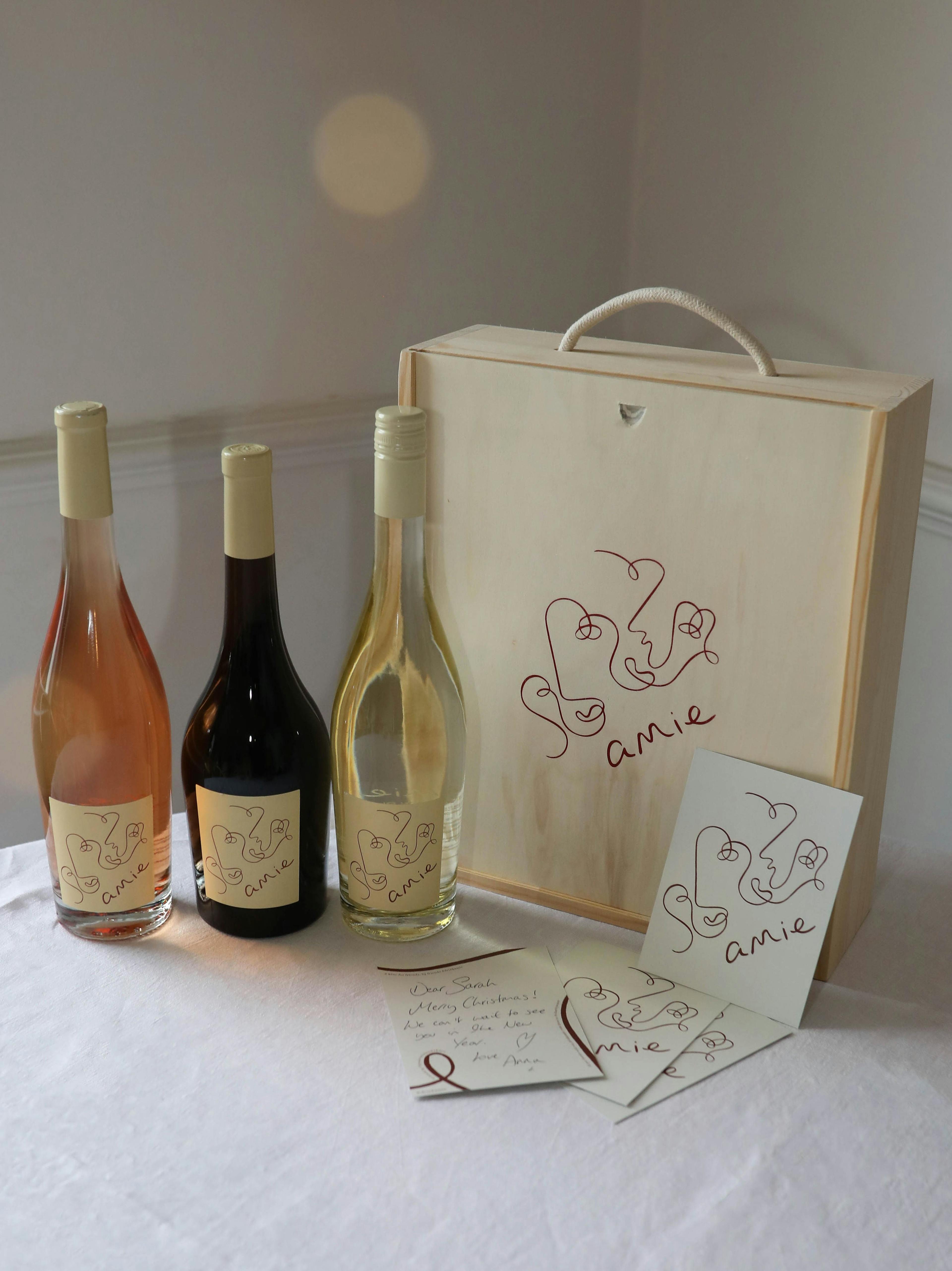 Vegan Alcoholic Wine | Trio Wine Gift Case, White, Red & Rosé  | Case of 3 x 75cl