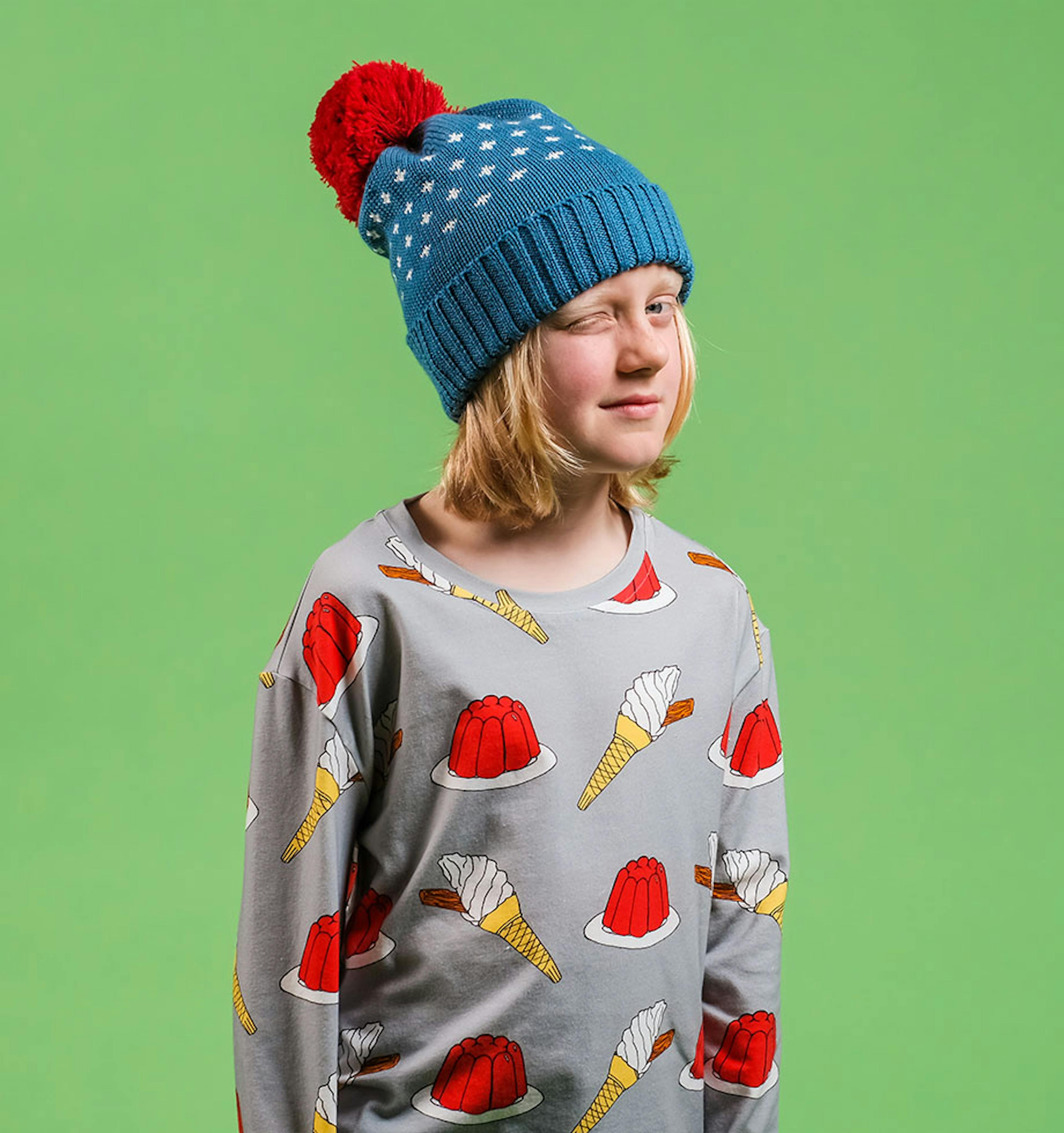 Thunberg Kids | 100% Organic Cotton Long Sleeved T-shirt | Jelly Print | Grey & Multi-Coloured