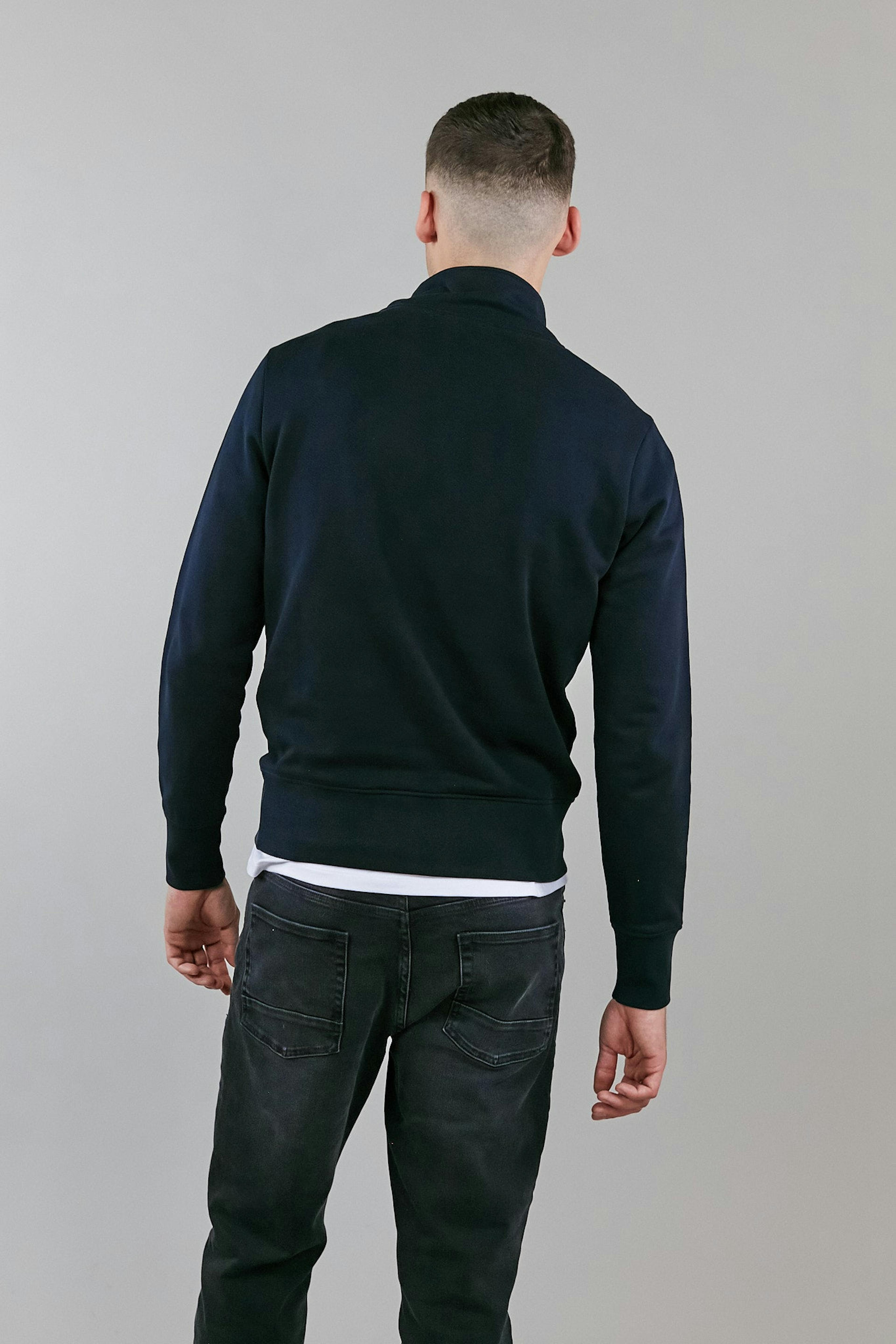 100% Pure Organic Cotton Half Zip Neck Sweatshirt | Black