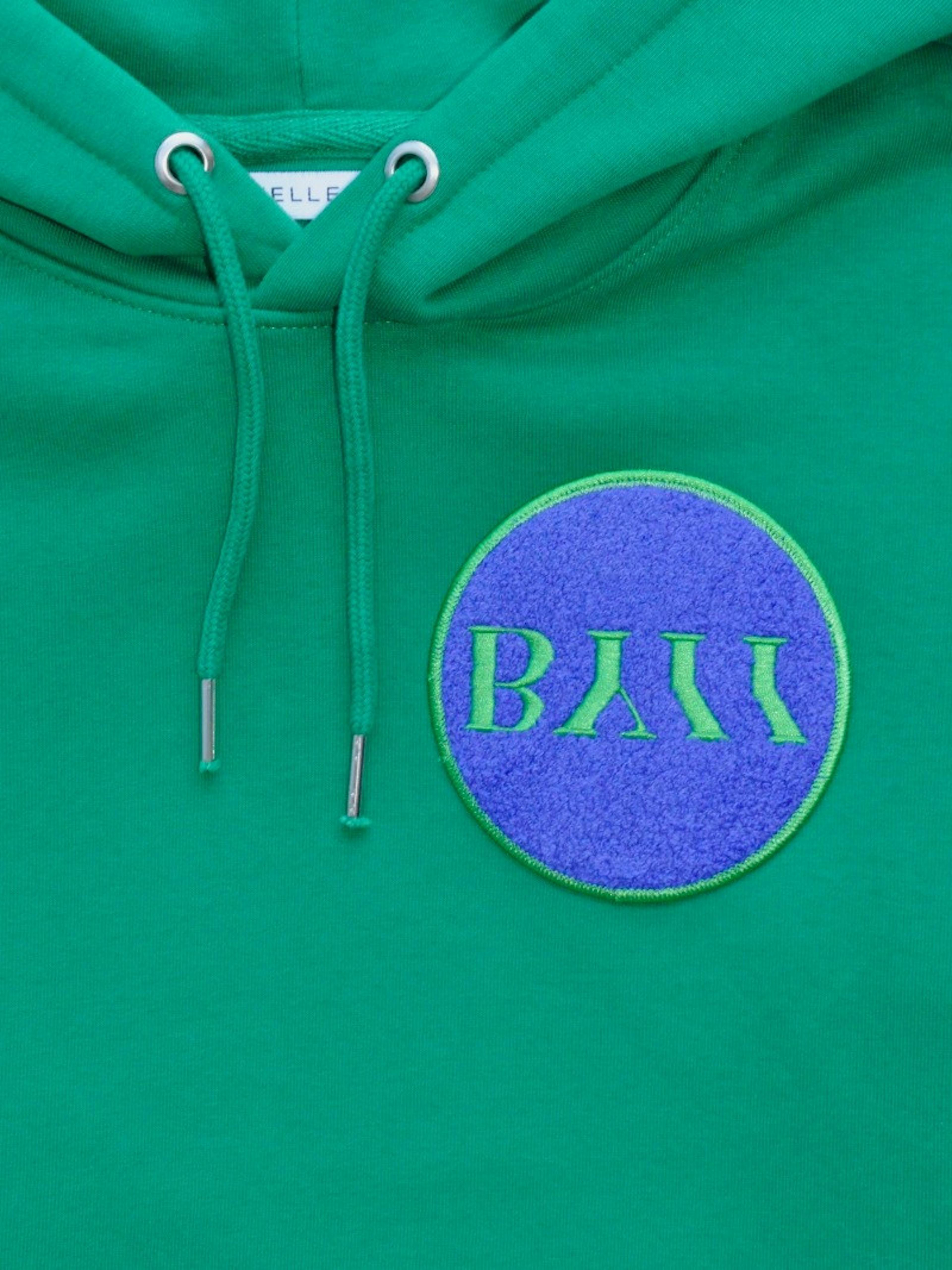 Organic Cotton Logo Patch Unisex Hoodie | Green&Blue