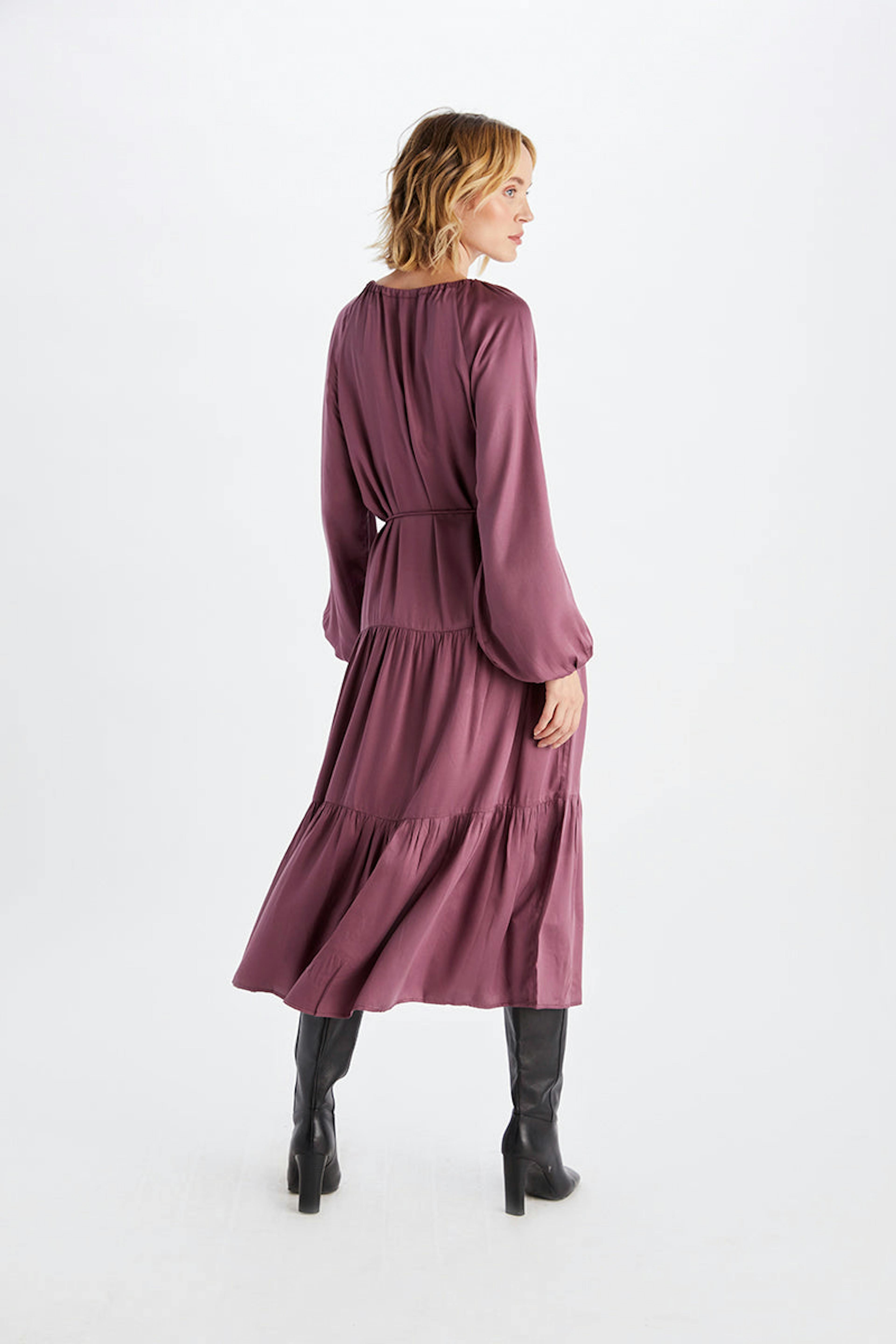 Alka | TENCEL™ Modal Dress | Khaki/Plum